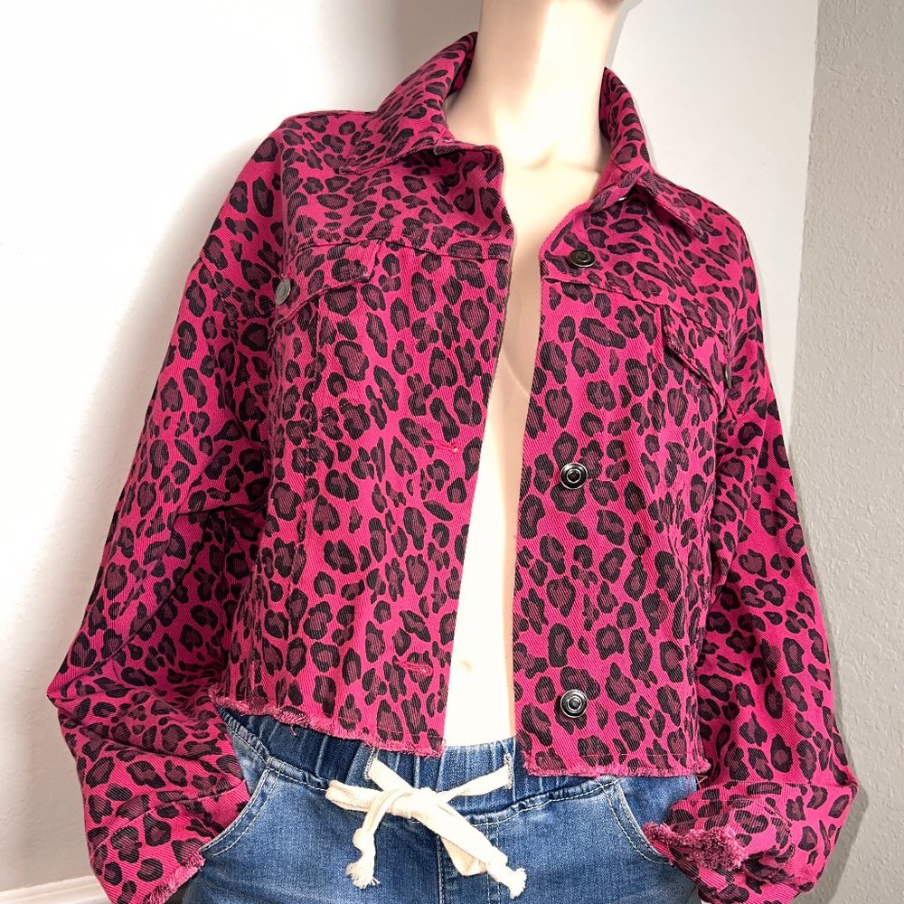 Pink Cheetah Jean Jacket